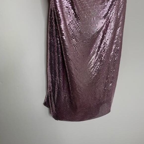 Meshki Glomesh Cowl Mini Dress Blush Pink Diamante Womens New Small - Picture 6 of 16